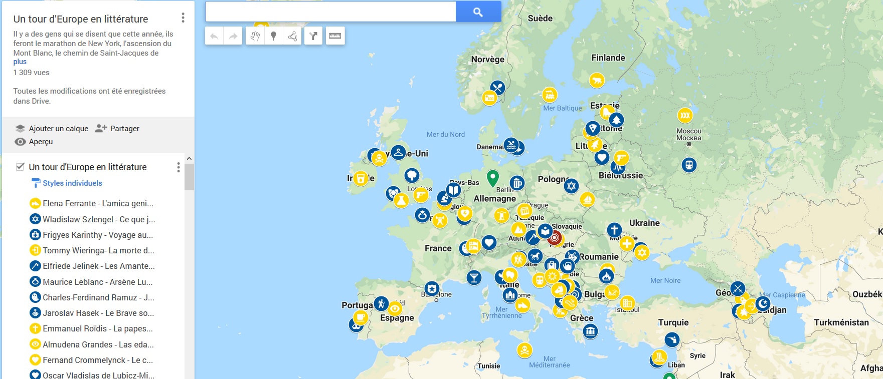 tour europe littérature